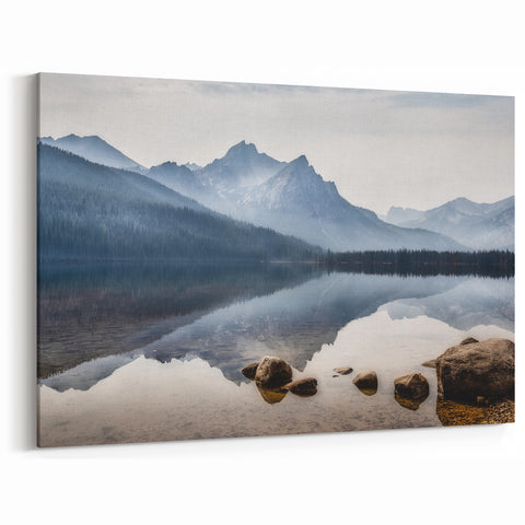 Idaho Landscape Art - Tranquil Mountain Reflections in Idaho Lake