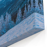 Vermont Winter Sunset Mountain Art - Ski Resort Scenic Canvas Print