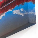 Vermont Autumn Reflections Art - Red Foliage and Lake Scenic Canvas Print