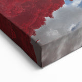 Vermont Autumn Reflections Art - Red Foliage and Lake Scenic Canvas Print