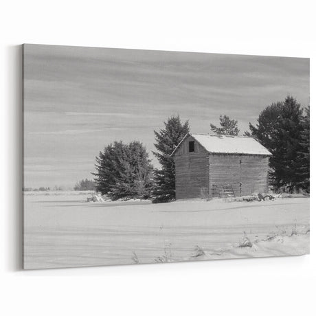 Idaho Wall Art - Rustic Winter Barn in Snow for Minimalist Home Decor