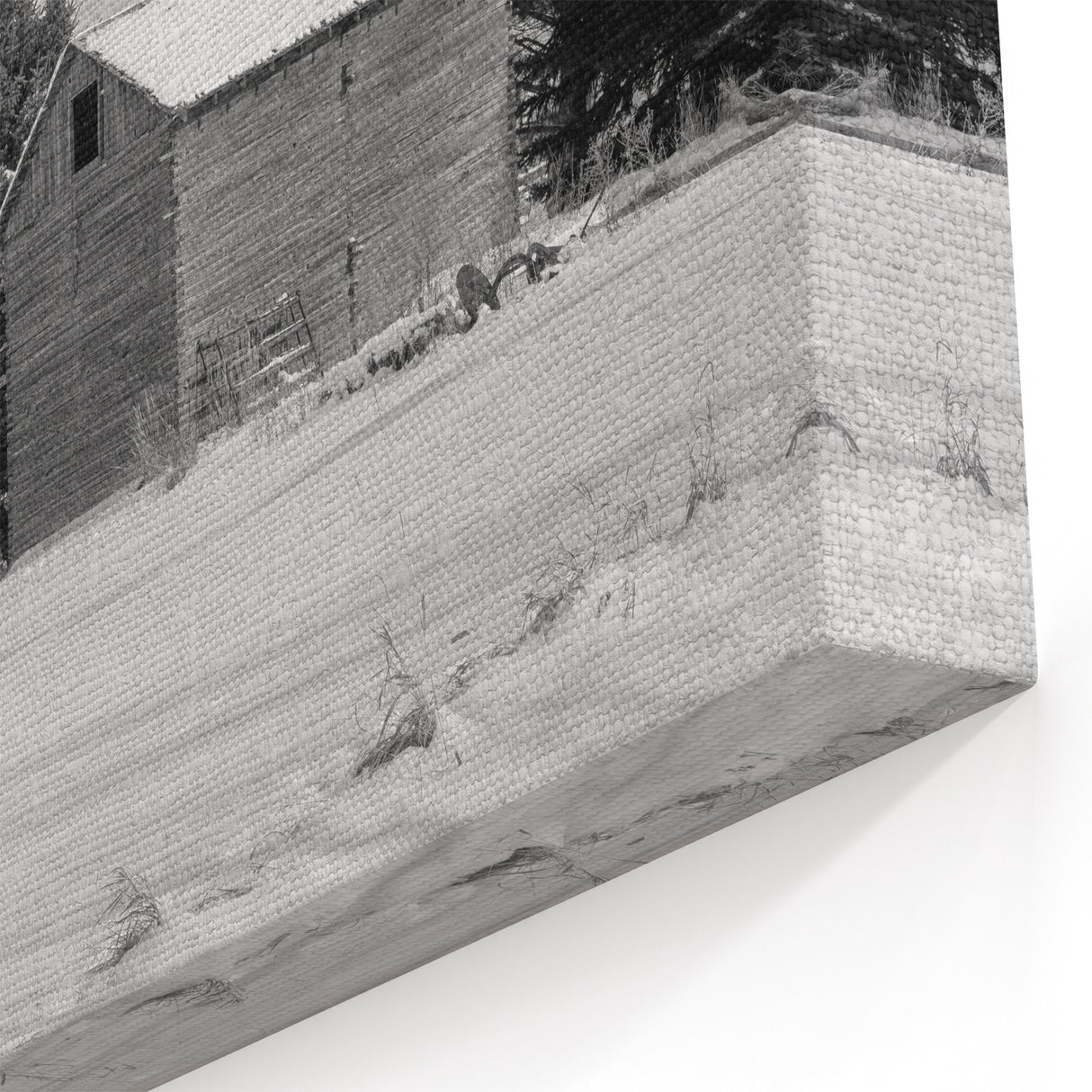 Idaho Wall Art - Rustic Winter Barn in Snow for Minimalist Home Decor