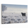 Idaho Photography - Frosty Pasture with Cow for Rustic Home Decor