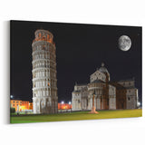 Pisa Tower Art Prints - Iconic Leaning Tower of Pisa Night Photography