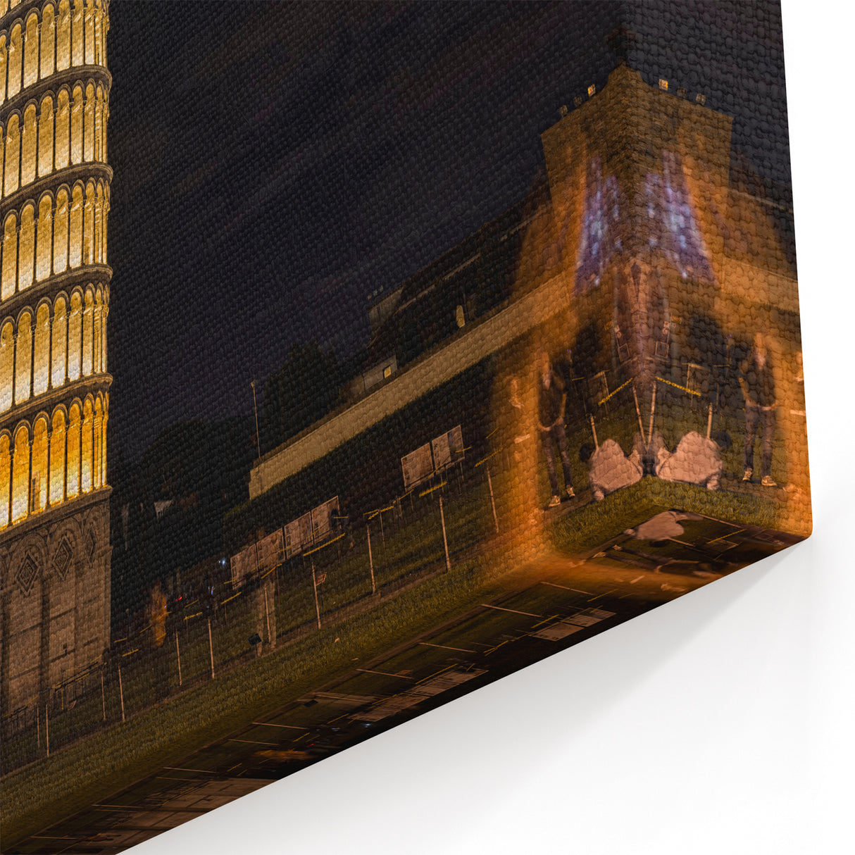 Leaning Tower of Pisa Photography - Illuminated Pisa Landmark Night Art