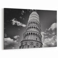 Leaning Tower of Pisa Photography - Black and White Pisa Landmark Art