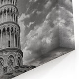 Leaning Tower of Pisa Photography - Black and White Pisa Landmark Art