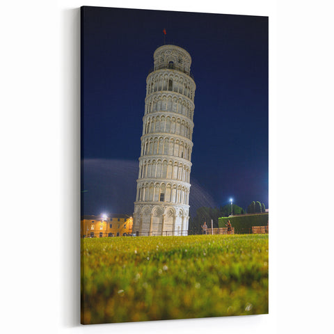 Leaning Tower of Pisa Wall Art - Nighttime Pisa Landmark Photography