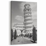 Pisa Architecture Art - Black and White Leaning Tower of Pisa Photography