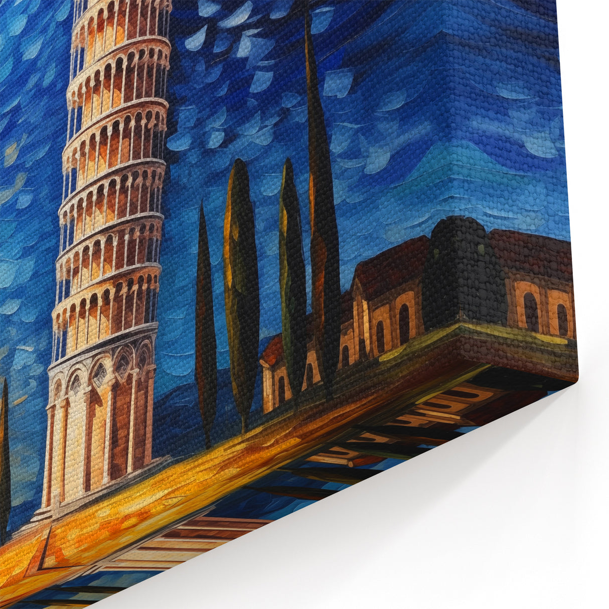 Pisa Canvas Prints - Vibrant Leaning Tower of Pisa Abstract Art