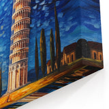 Pisa Canvas Prints - Vibrant Leaning Tower of Pisa Abstract Art