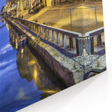 Milan Skyline Print - Evening View of Navigli Canal in Milan