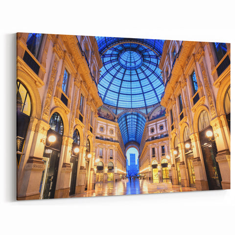 Milan Architecture Poster - Galleria Vittorio Emanuele II Interior Art