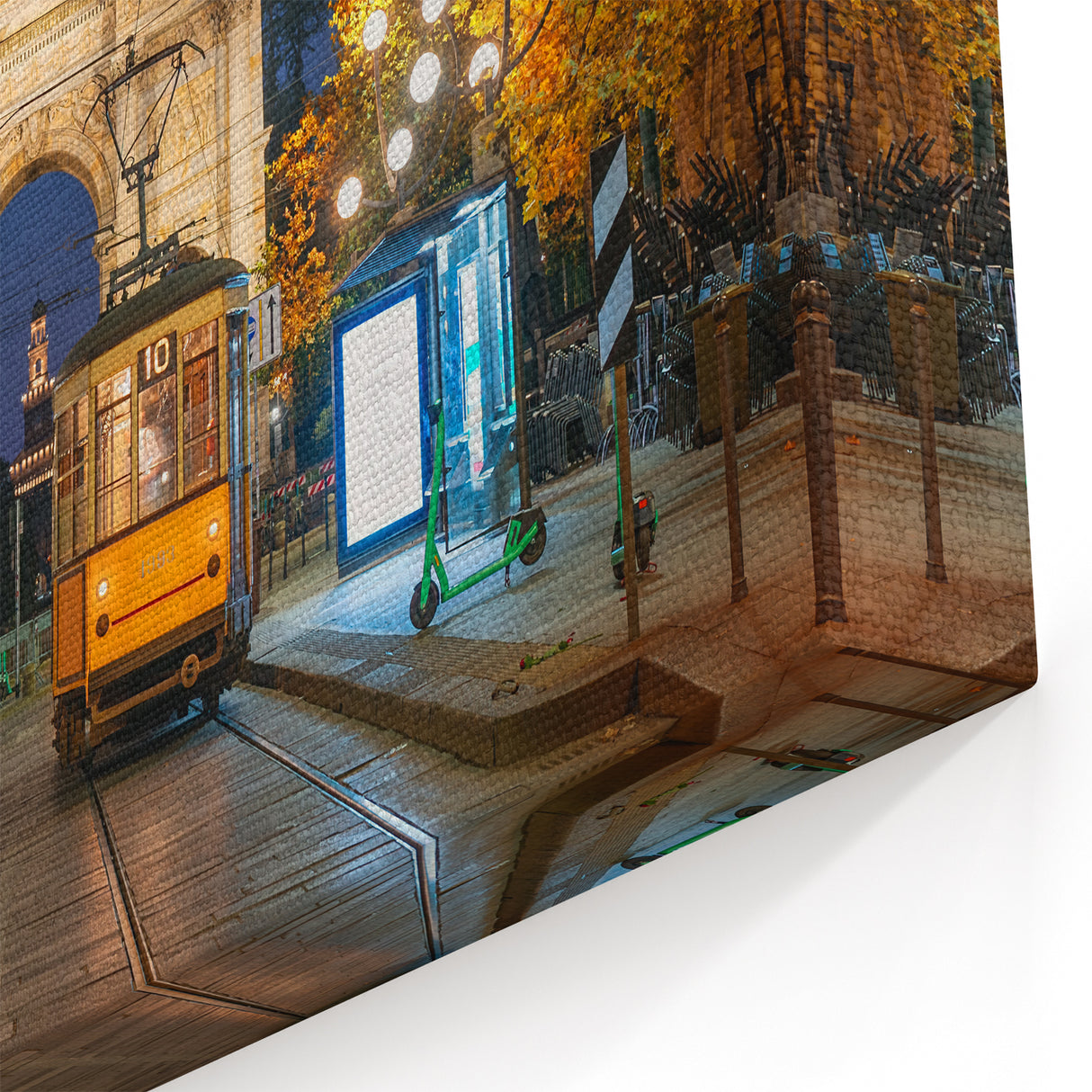 Milan Wall Art - Arco della Pace and Historic Tram at Night