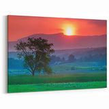 Vermont Wall Art - Scenic Sunset Over Green Hills Vermont Landscape Prints