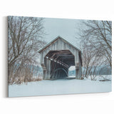 Vermont Scenic Art - Rustic Winter Bridge Vermont Travel Photography Prints