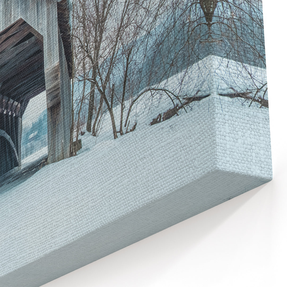 Vermont Scenic Art - Rustic Winter Bridge Vermont Travel Photography Prints