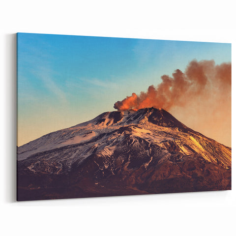Volcanic Eruption Art - Fiery Mount Etna Acrylic Print in Vibrant Colors