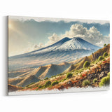 Mount Etna Landscape Painting - Serene Sicilian Mountain Scene Art