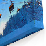 Vermont Travel Art - Winter Ski Lift in Snow Vermont Nature Photography