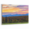 Vermont Canvas Art - Sunset Over Green Mountains Scenic Vermont Landscape