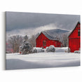 Vermont Scenic Art - Snowy Red Barns in Winter Vermont Photography Prints