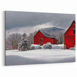 Vermont Scenic Art - Snowy Red Barns in Winter Vermont Photography Prints