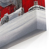 Vermont Scenic Art - Snowy Red Barns in Winter Vermont Photography Prints