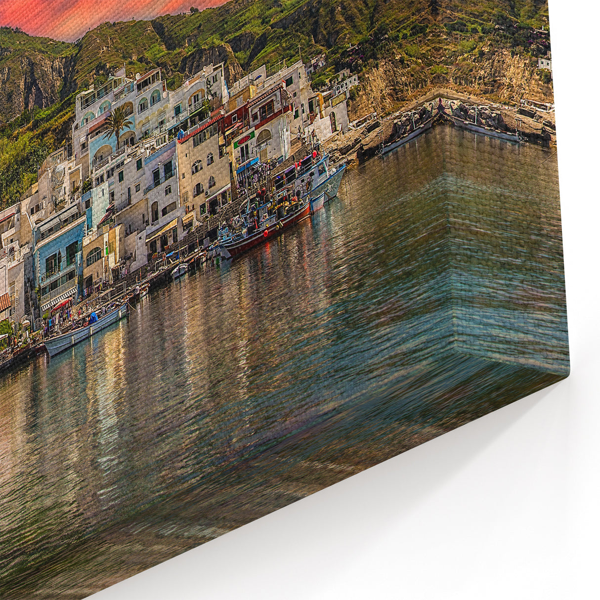 Naples Coastal Art Prints – Vibrant Sunset Over Scenic Seaside Town