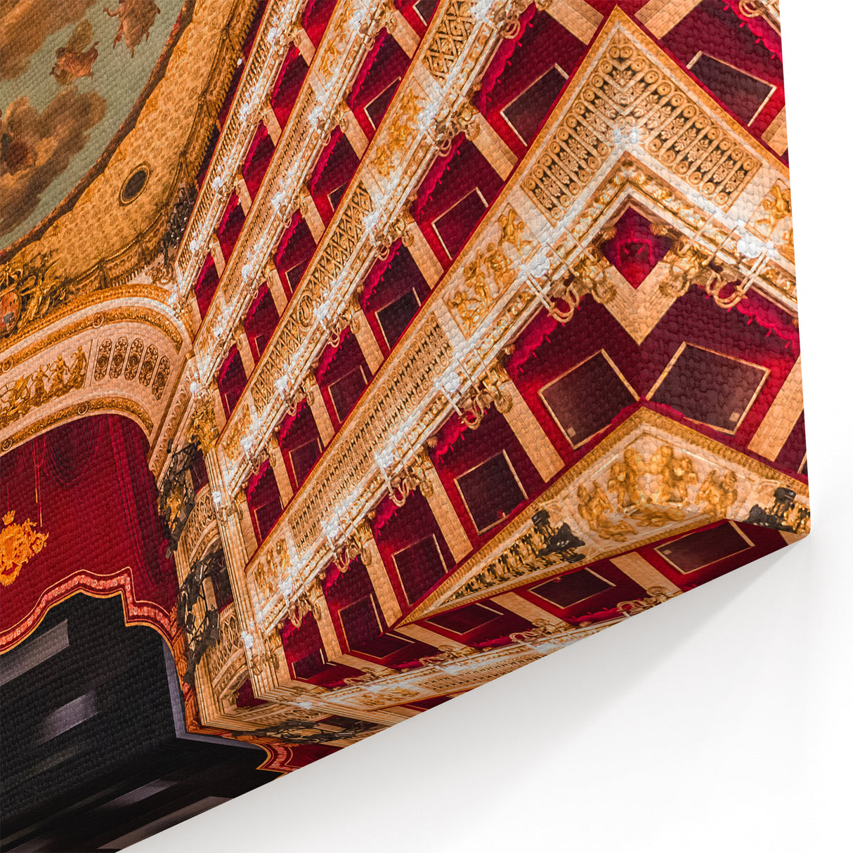 Italy Naples Framed Art – Ornate Theatre Ceiling with Classical Mural