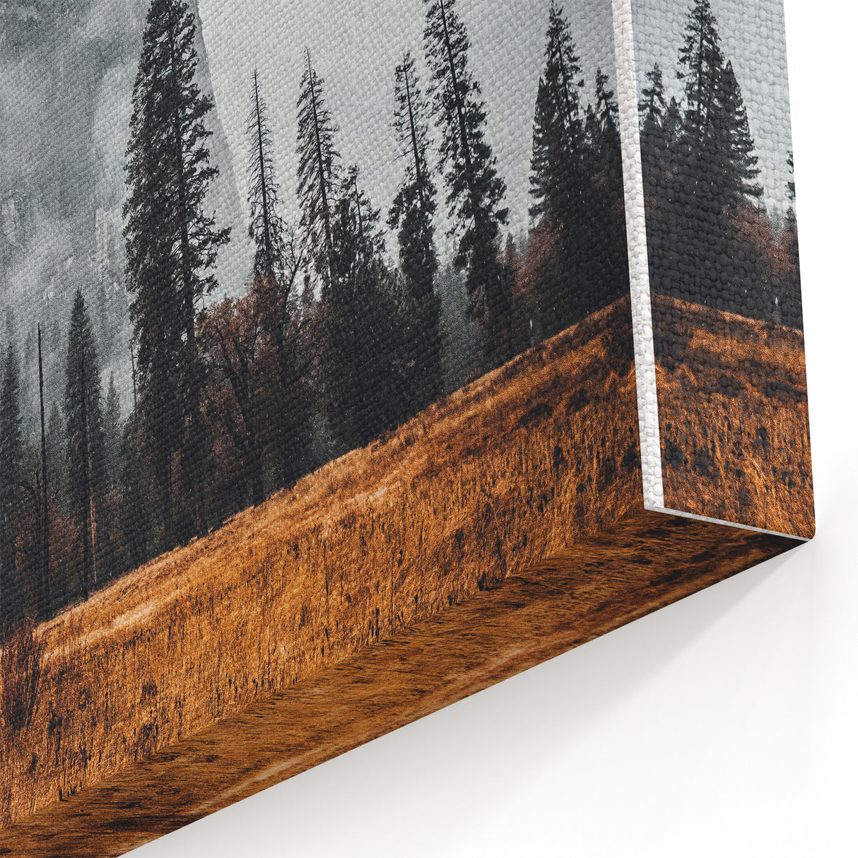 Misty Mountain Solitude - Rustic Nature Scene Art