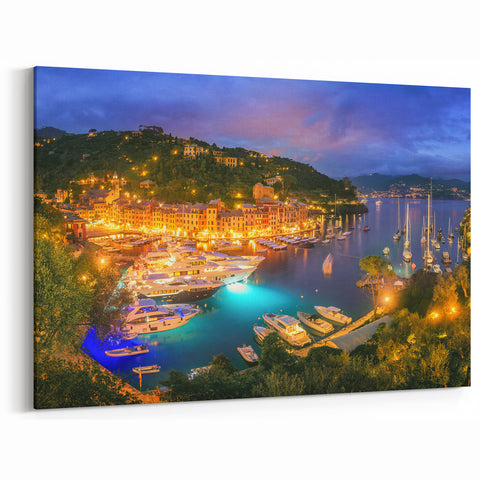 Scenic Portofino Canvas - Italian Riviera Print for Italy Wall Decor