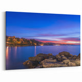 Italy Wall Decor - Scenic Portofino Sunset Canvas of Liguria Coastline
