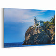 Portofino Wall Art - Italian Riviera Lighthouse Canvas for Coastal Decor