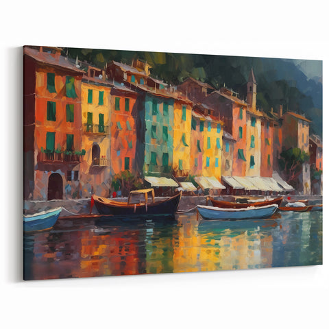 Scenic Portofino Canvas - Vibrant Italy Wall Decor with Liguria Art Charm