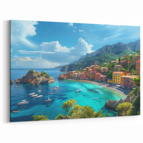 Italian Riviera Print - Scenic Portofino Canvas for Italy Wall Decor