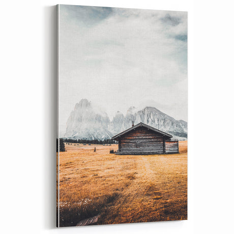 Alpine Retreat - Rustic Cabin Landscape Art