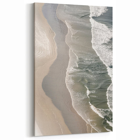 Serene Coastal Wall Art - Aerial Beach-Themed Ocean Print for Nautical Decor