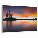 Tahoe Landscape Art - Serene Sunset Silhouette Canvas Prints