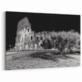 Rome Landmarks - Colosseum at Night Roman Forum Canvas Print