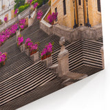 Rome Canvas Prints - Spanish Steps with Flowers Italian Wall Art