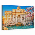 Rome Landmarks - Trevi Fountain with Blossoms Italian Wall Art