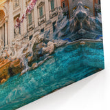 Rome Landmarks - Trevi Fountain with Blossoms Italian Wall Art