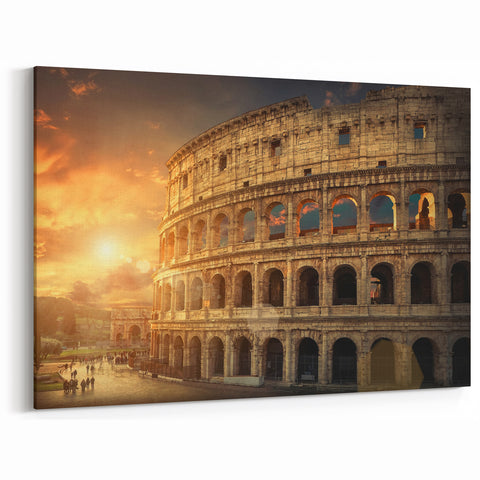 Ancient Rome Art - Colosseum at Sunset Italian Landmark Wall Art