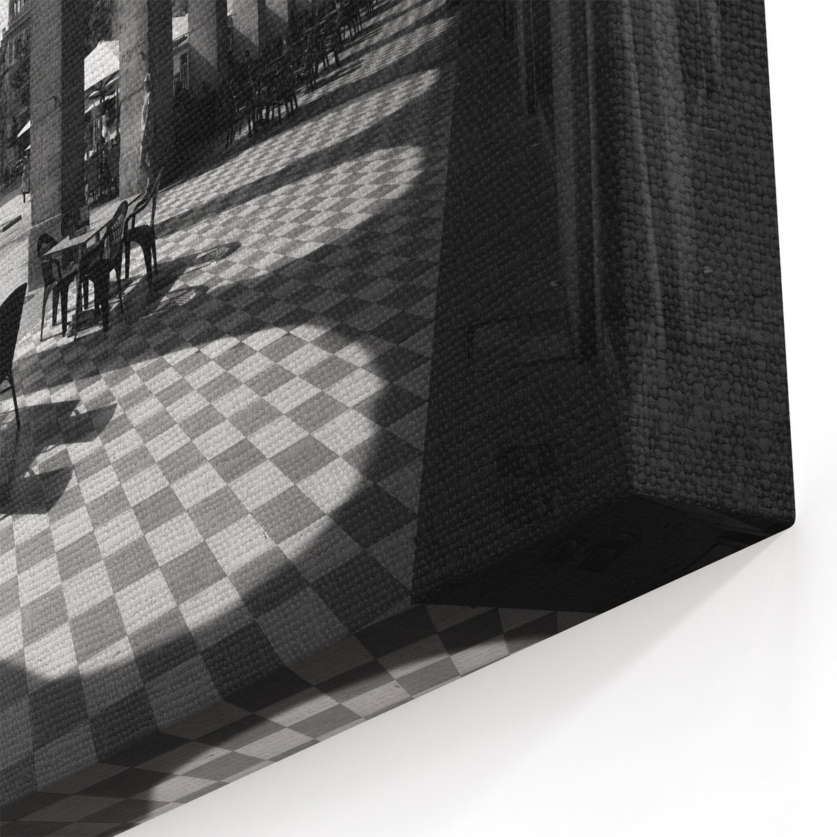 Rome Photography - Arched Walkway and Café in Black and White Art