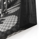 Rome Photography - Arched Walkway and Café in Black and White Art