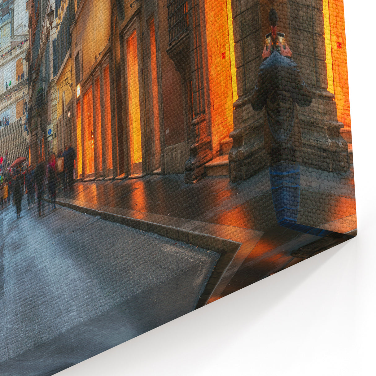 Rome Wall Art - Italian Scenery with Spanish Steps Cityscape Canvas