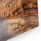 Rome Cityscape - St. Peter’s Basilica Evening View Canvas Print