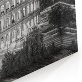 Italian Scenery Art - Black and White Colosseum Canvas Print