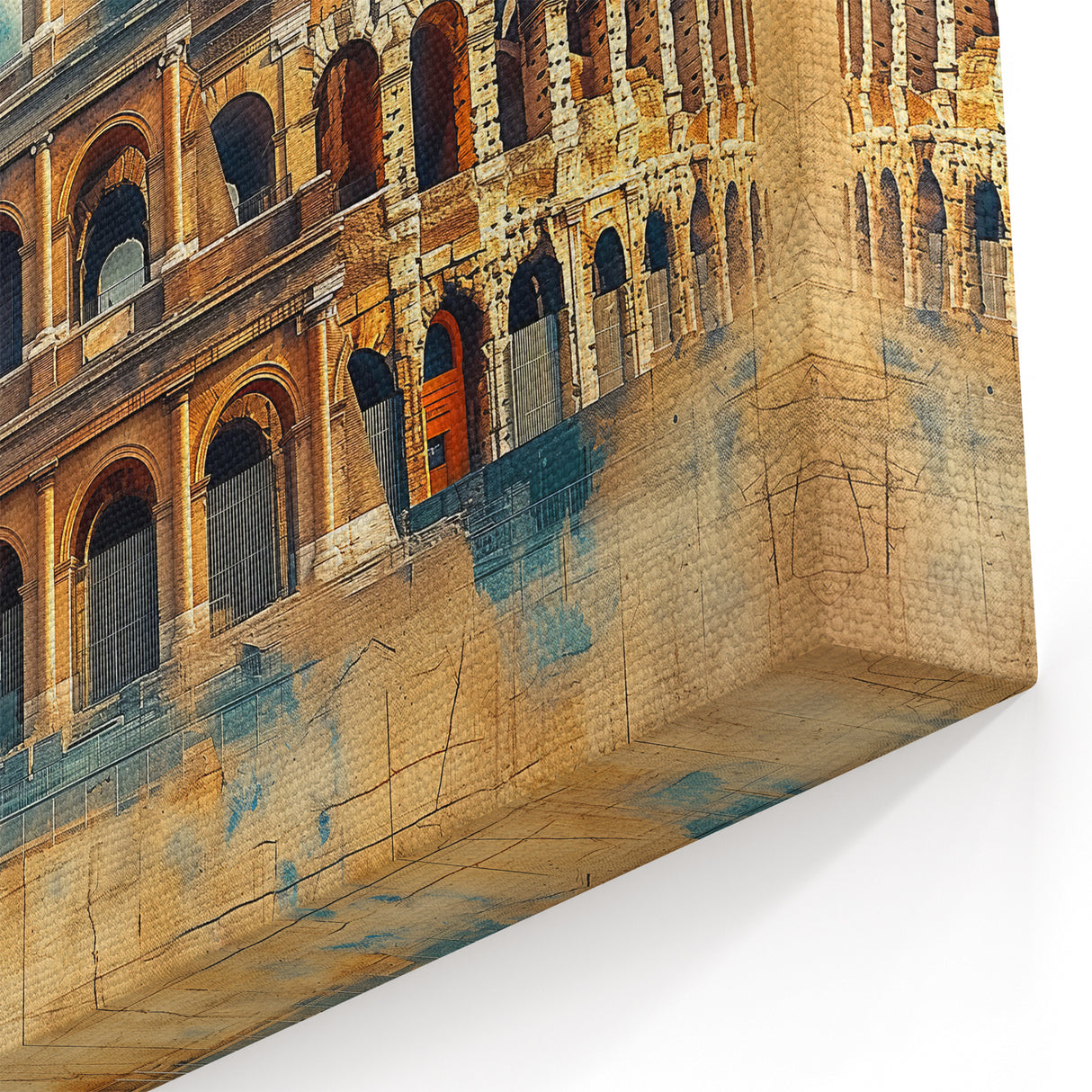 Rome Wall Art - Colosseum Vintage Style Italian Architecture Canvas